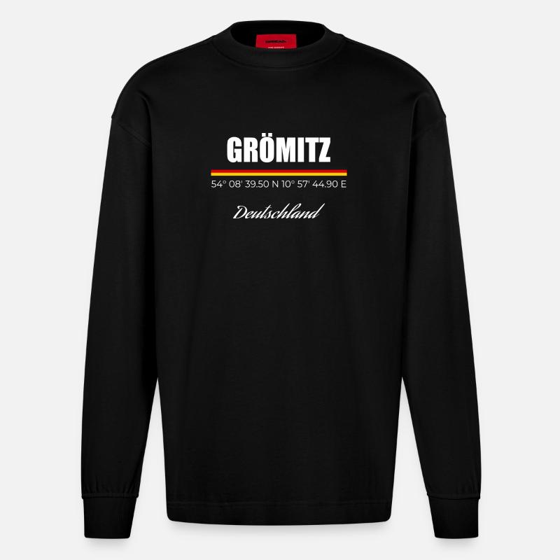 Grömitz - Heavyweight Oversized Organic Langarmshirt Made in EU - SOLID BLACK