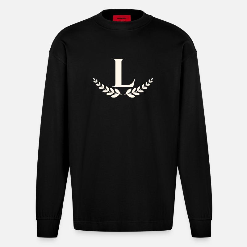 L - Heavyweight Oversized Organic Langarmshirt Made in EU - SOLID BLACK