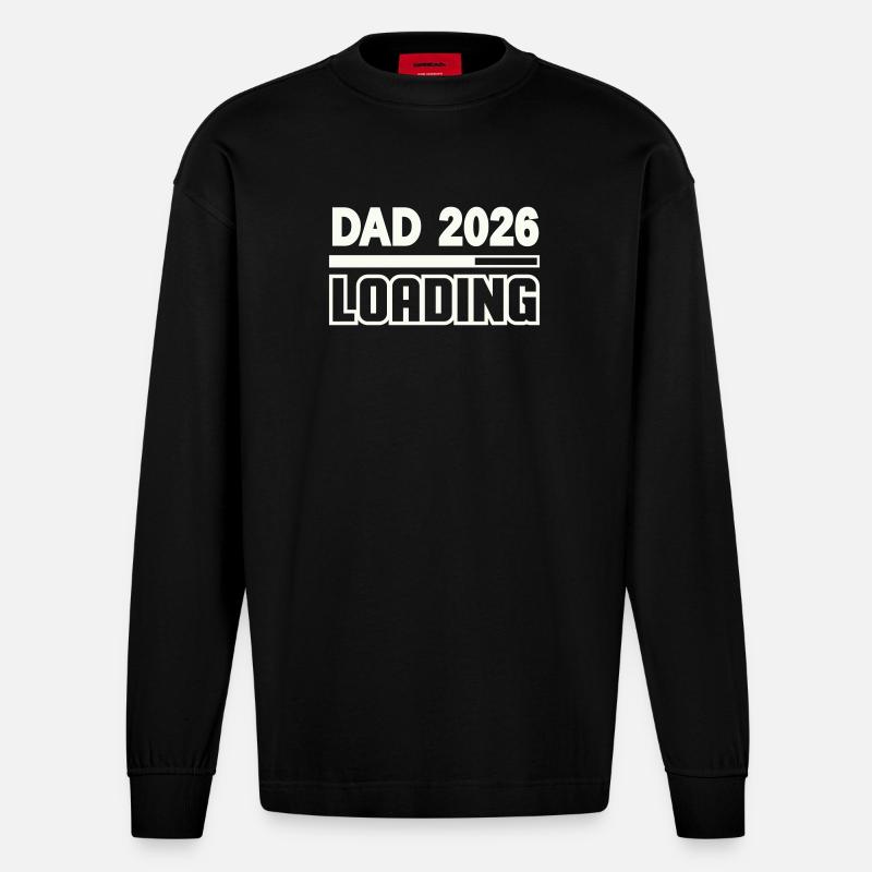 dad_2026_loading- - Manches longues bio épais oversize fabriqué en UE - SOLID BLACK