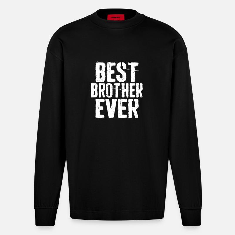Bester Bruder aller Zeiten - Heavyweight Oversized Organic Langarmshirt Made in EU - SOLID BLACK