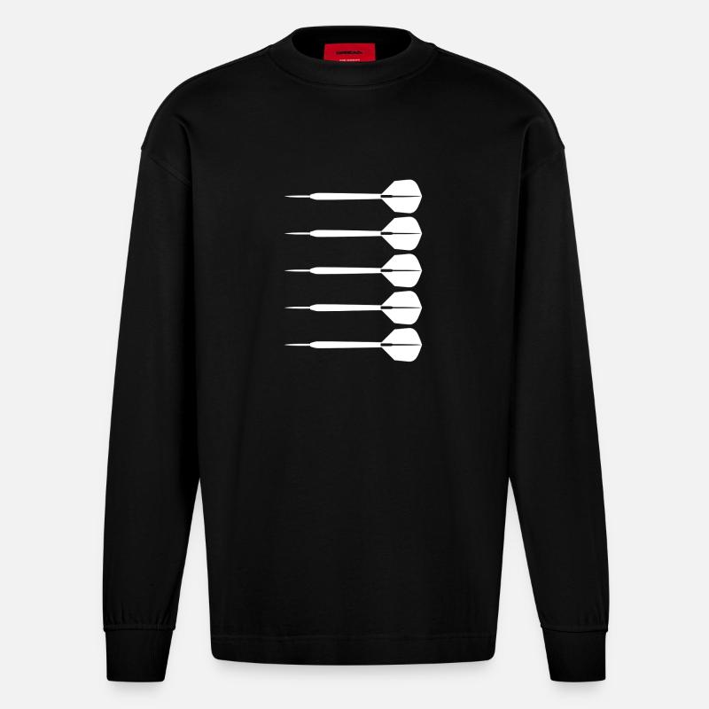 Dartpfeile - Heavyweight Oversized Organic Langarmshirt Made in EU - SOLID BLACK