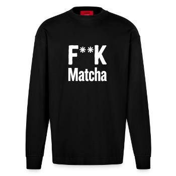 Matcha Rebellion T-shirt - Manches longues bio épais oversize fabriqué en UE - SOLID BLACK - Devant