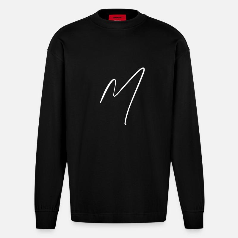 M - Heavyweight Oversized Organic Langarmshirt Made in EU - SOLID BLACK