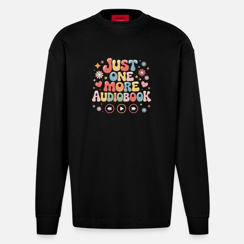 Nur Noch Ein Audiobook Geschenk - Heavyweight Oversized Organic Langarmshirt Made in EU - SOLID BLACK
