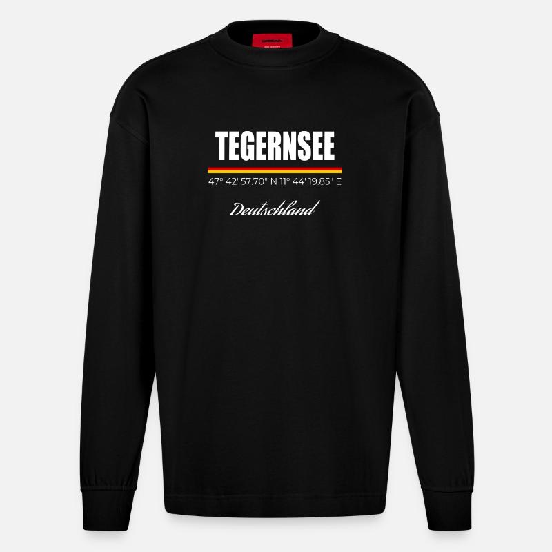 Tegernsee - Heavyweight Oversized Organic Langarmshirt Made in EU - SOLID BLACK