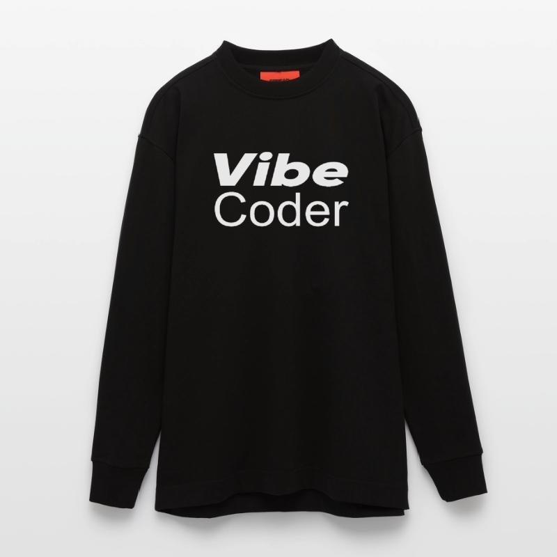 Techno-utopia: Vibe Coder Heavyweight Oversized Organic Longsleeve Shirt Made in EU