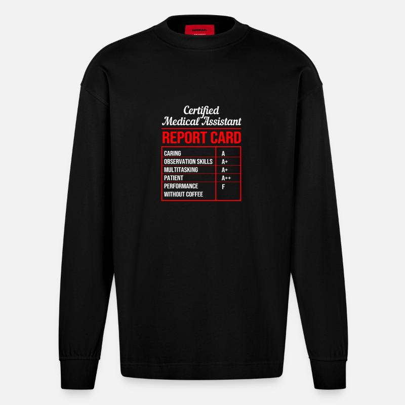 Arzthelferin MFA - Heavyweight Oversized Organic Langarmshirt Made in EU - SOLID BLACK