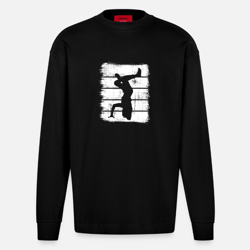 Breakdancer - Heavyweight Oversized Organic Langarmshirt Made in EU - SOLID BLACK