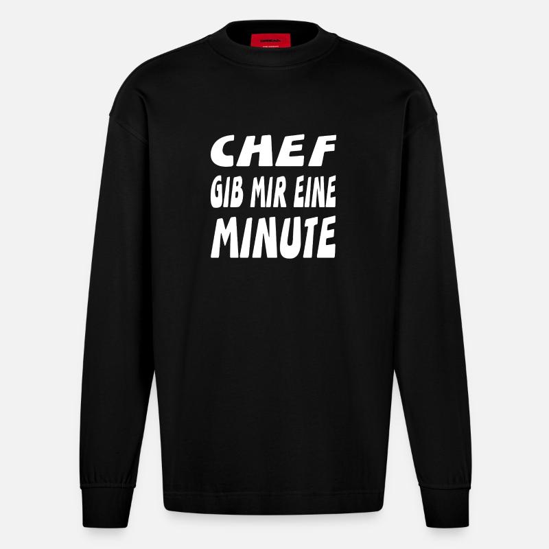 Chef - Heavyweight Oversized Organic Langarmshirt Made in EU - SOLID BLACK