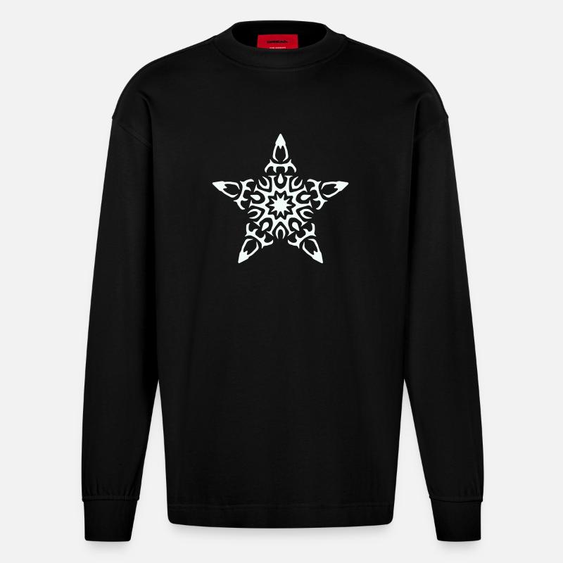 stern - Heavyweight Oversized Organic Langarmshirt Made in EU - SOLID BLACK