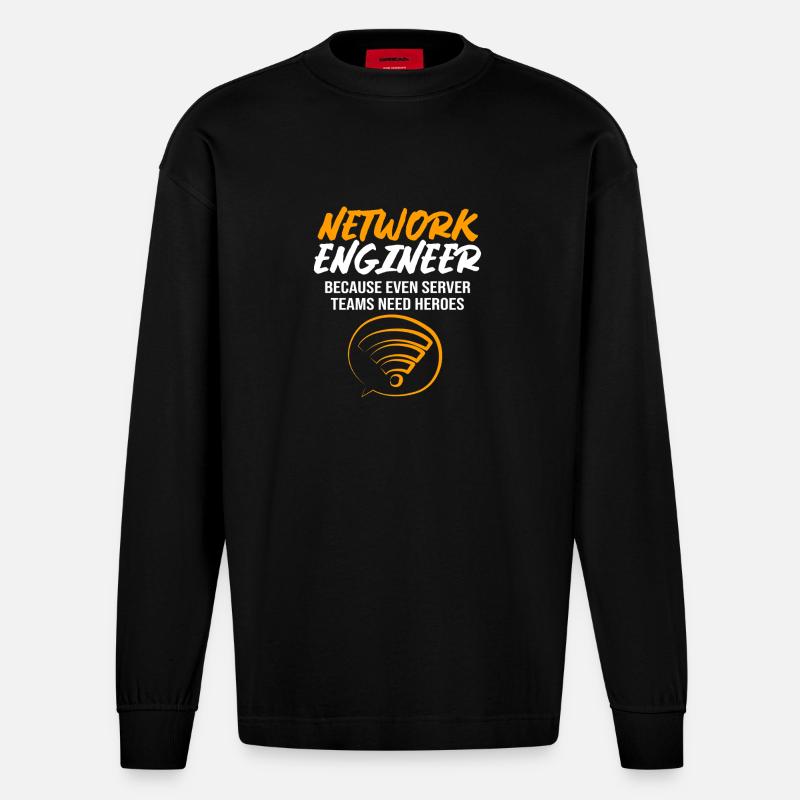 Netzwerk Informatiker Programmierer Admin - Heavyweight Oversized Organic Langarmshirt Made in EU - SOLID BLACK