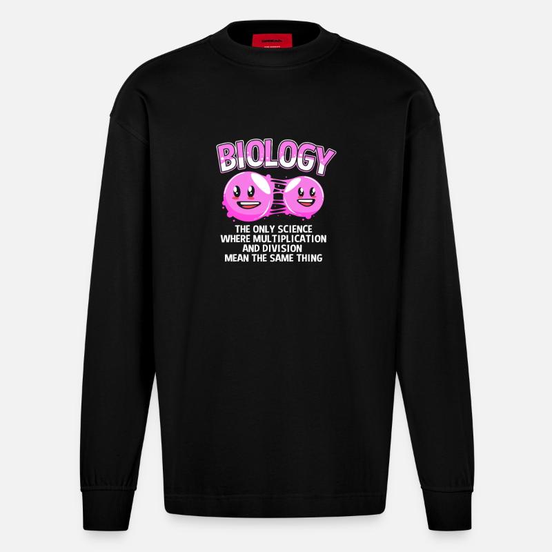 Molecule Structural Formula - Heavyweight Oversized Organic Longsleeve Shirt Made in EU - SOLID BLACK