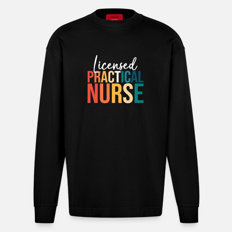 Krankenpfleger Krankenpflegerin Krankenschwester - Heavyweight Oversized Organic Langarmshirt Made in EU - SOLID BLACK