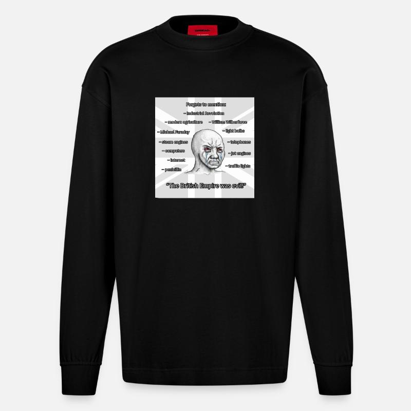 PROBRITAIN3 - Heavyweight Oversized Organic Langarmshirt Made in EU - SOLID BLACK