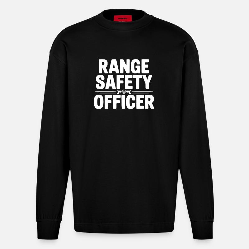 Responsable de la sécurité du stand - Manches longues bio épais oversize fabriqué en UE - SOLID BLACK
