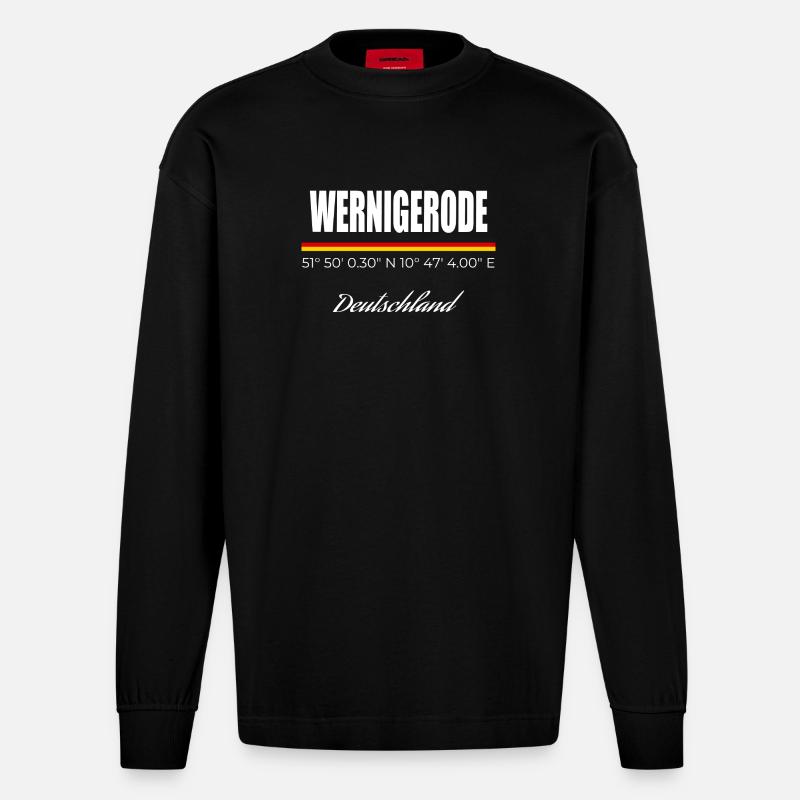 Wernigerode - Heavyweight Oversized Organic Langarmshirt Made in EU - SOLID BLACK