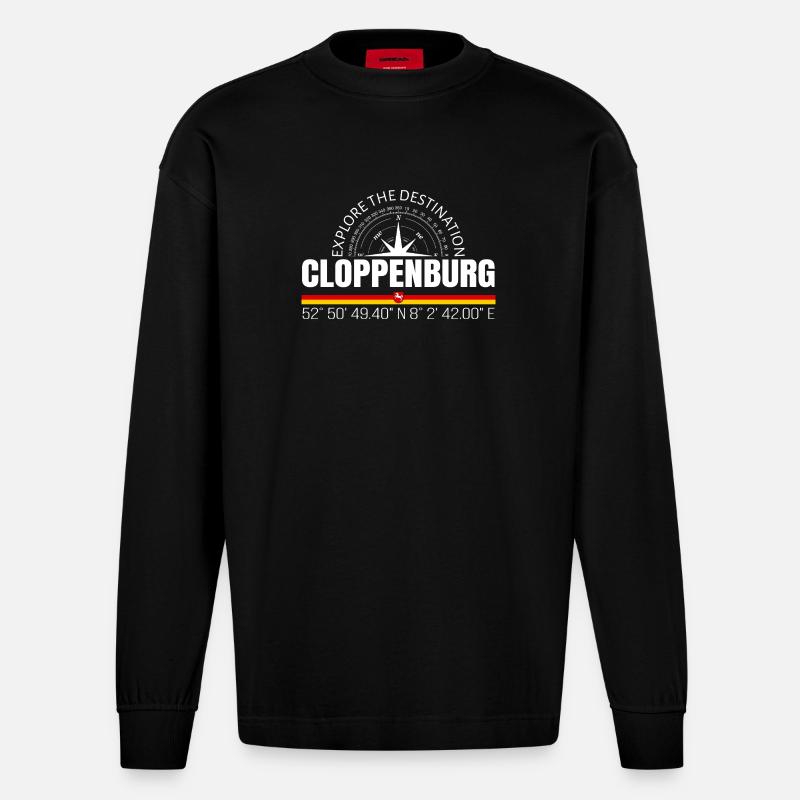 Cloppenburg - Heavyweight Oversized Organic Langarmshirt Made in EU - SOLID BLACK