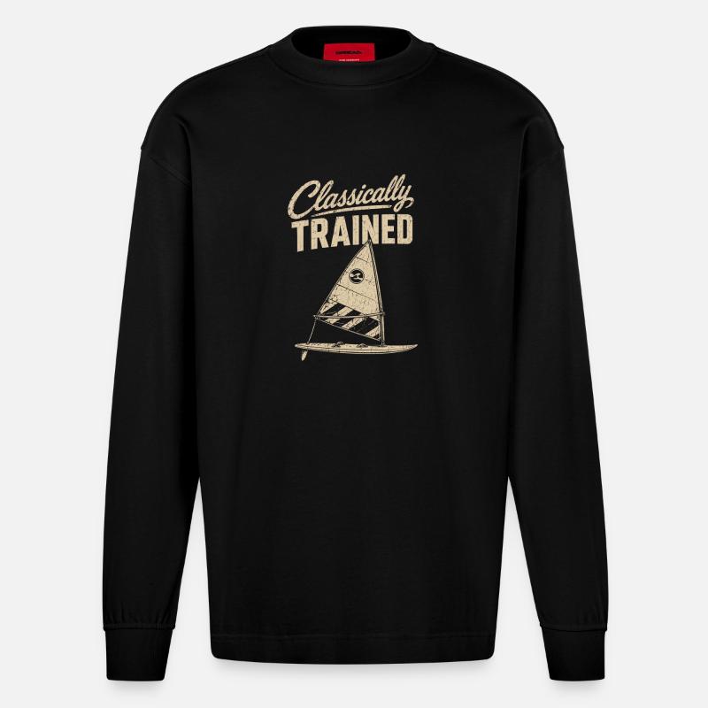 Classically Trained Sailor Tee - Heavyweight Oversized Organic Longsleeve Shirt Made in EU - SOLID BLACK