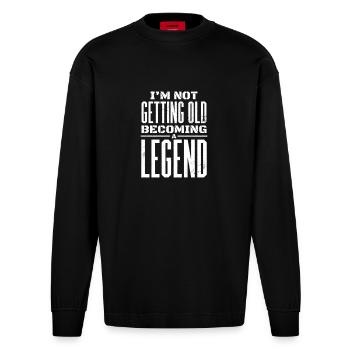 Legendary Man - Heavyweight Oversized Organic Longsleeve Shirt Made in EU - SOLID BLACK - Front