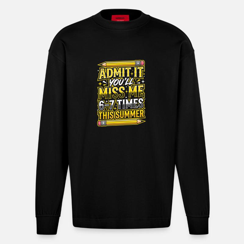 Gestehe es: Verpass mich diesen Sommer - Heavyweight Oversized Organic Langarmshirt Made in EU - SOLID BLACK
