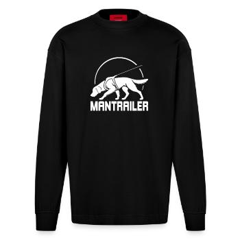 Golden Retriever MANTRAILER Chiens de recherche Chien - Manches longues bio épais oversize fabriqué en UE - SOLID BLACK - Devant