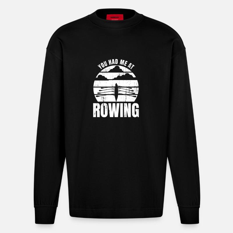 Ruderer Spruch - Heavyweight Oversized Organic Langarmshirt Made in EU - SOLID BLACK
