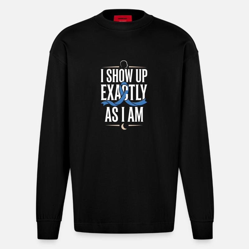 Alopezie-bewusstsein Alopecia Areata Haarausfall - Heavyweight Oversized Organic Langarmshirt Made in EU - SOLID BLACK