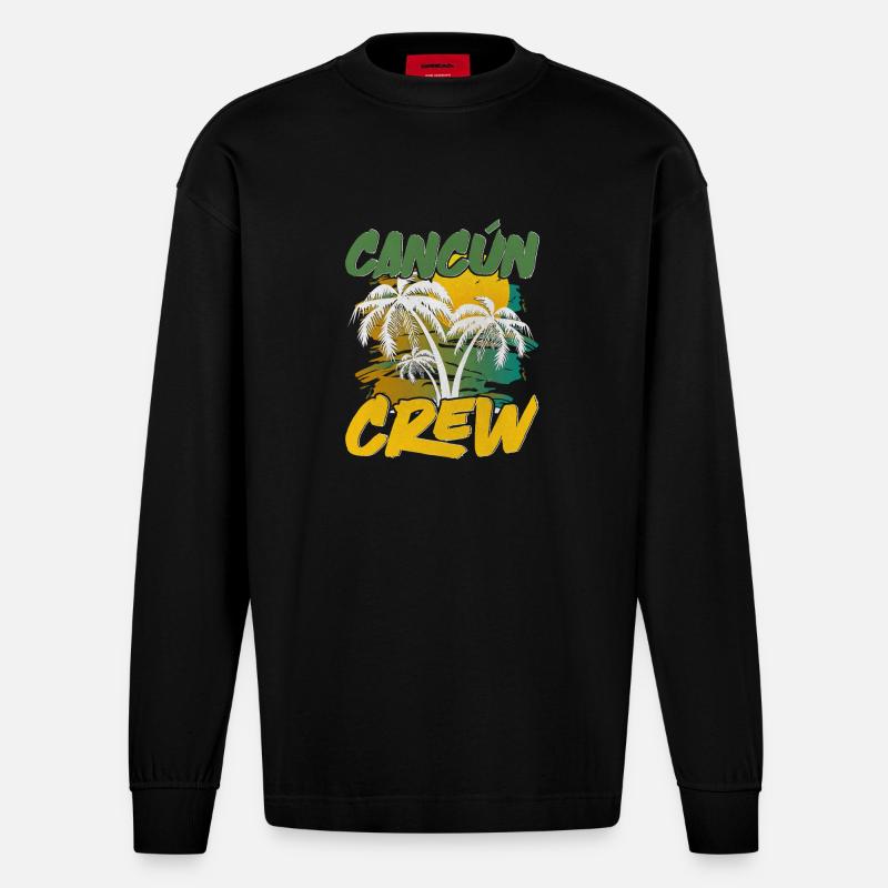 Cancun Crew - Heavyweight Oversized Organic Langarmshirt Made in EU - SOLID BLACK
