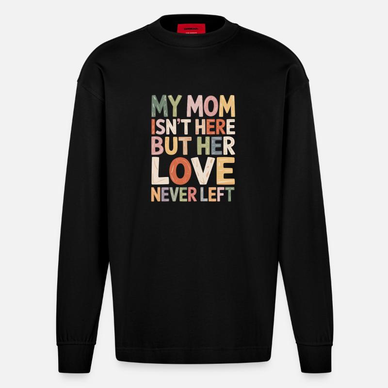 Mom's Liebe Bleibt Farbenfroh - Heavyweight Oversized Organic Langarmshirt Made in EU - SOLID BLACK