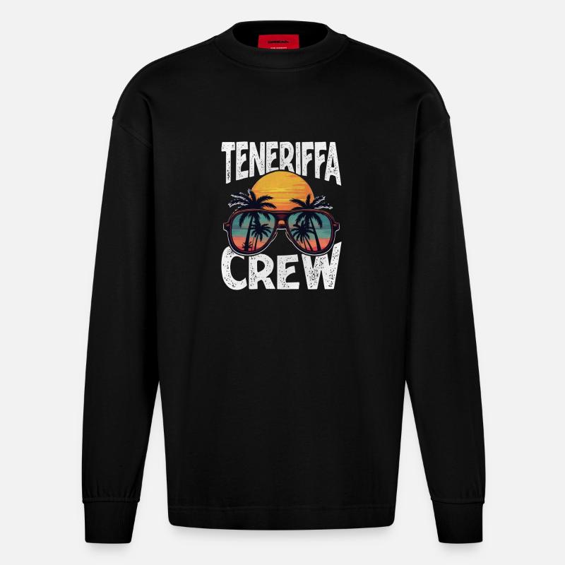 Équipage de Tenerife - Manches longues bio épais oversize fabriqué en UE - SOLID BLACK