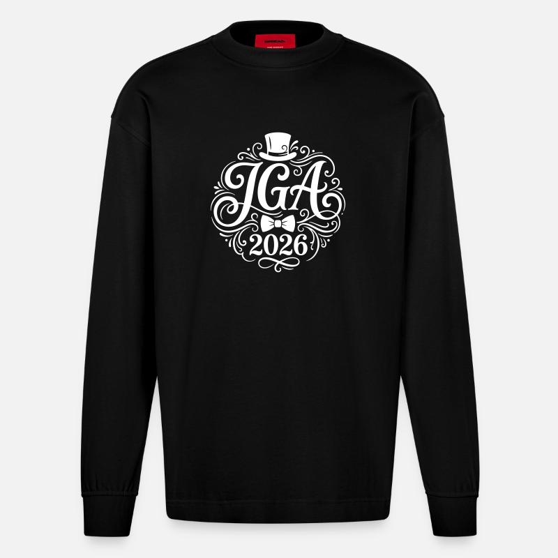 Jga 2026 Junggesellenabschied - Heavyweight Oversized Organic Langarmshirt Made in EU - SOLID BLACK