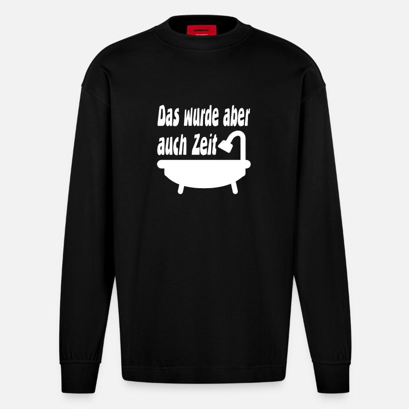 Baden - Heavyweight Oversized Organic Langarmshirt Made in EU - SOLID BLACK