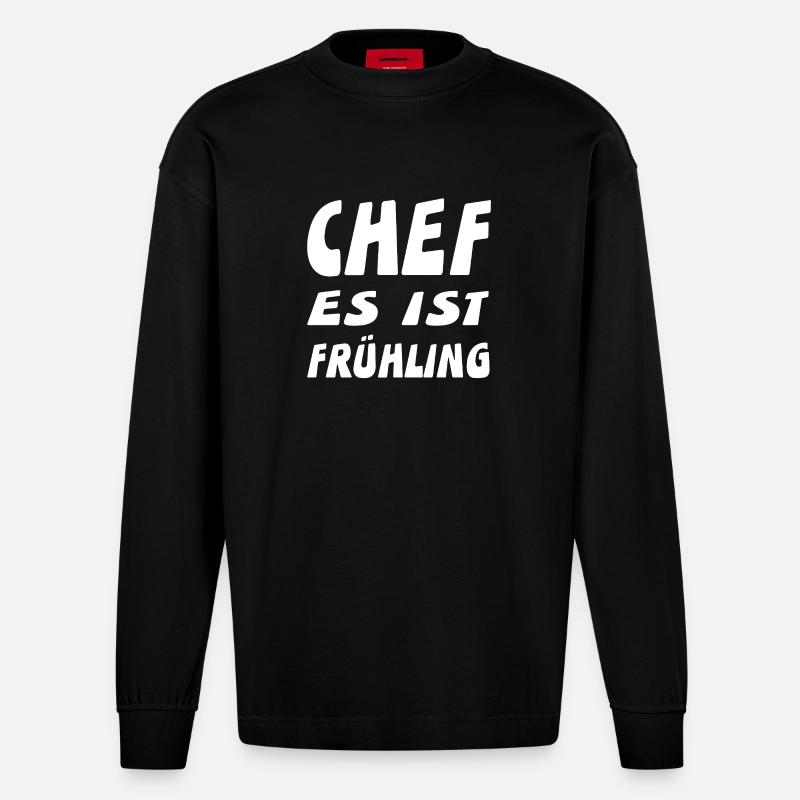 Chef - Heavyweight Oversized Organic Langarmshirt Made in EU - SOLID BLACK