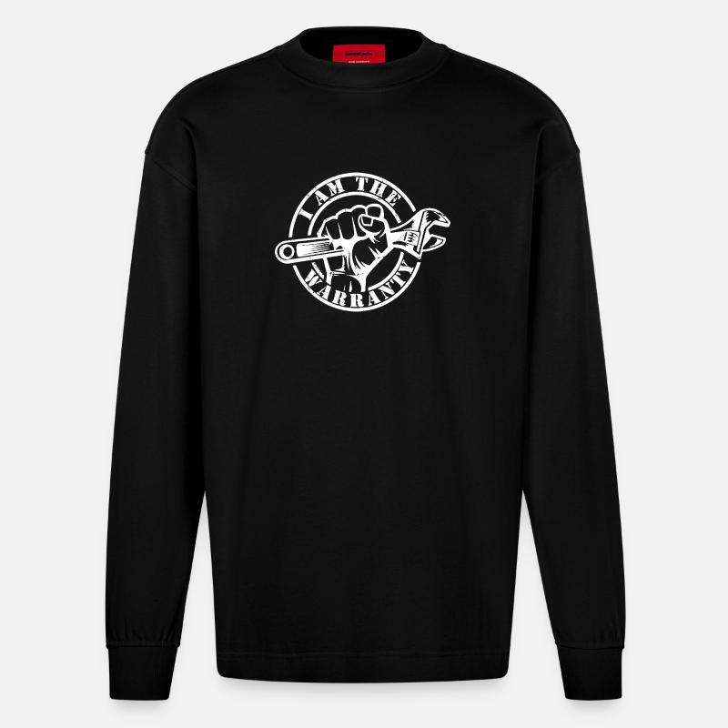 Ich bin die Garantie - Heavyweight Oversized Organic Langarmshirt Made in EU - SOLID BLACK