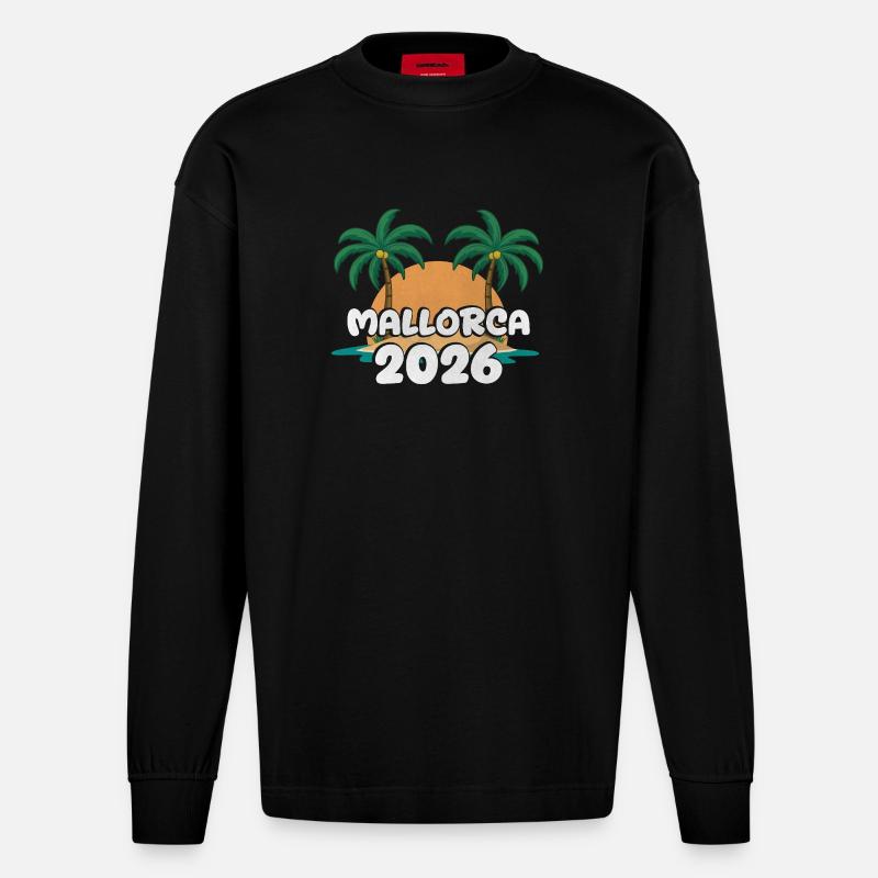 Mallorca 2026 - Heavyweight Oversized Organic Langarmshirt Made in EU - SOLID BLACK