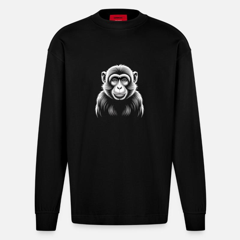 Affe - Heavyweight Oversized Organic Langarmshirt Made in EU - SOLID BLACK