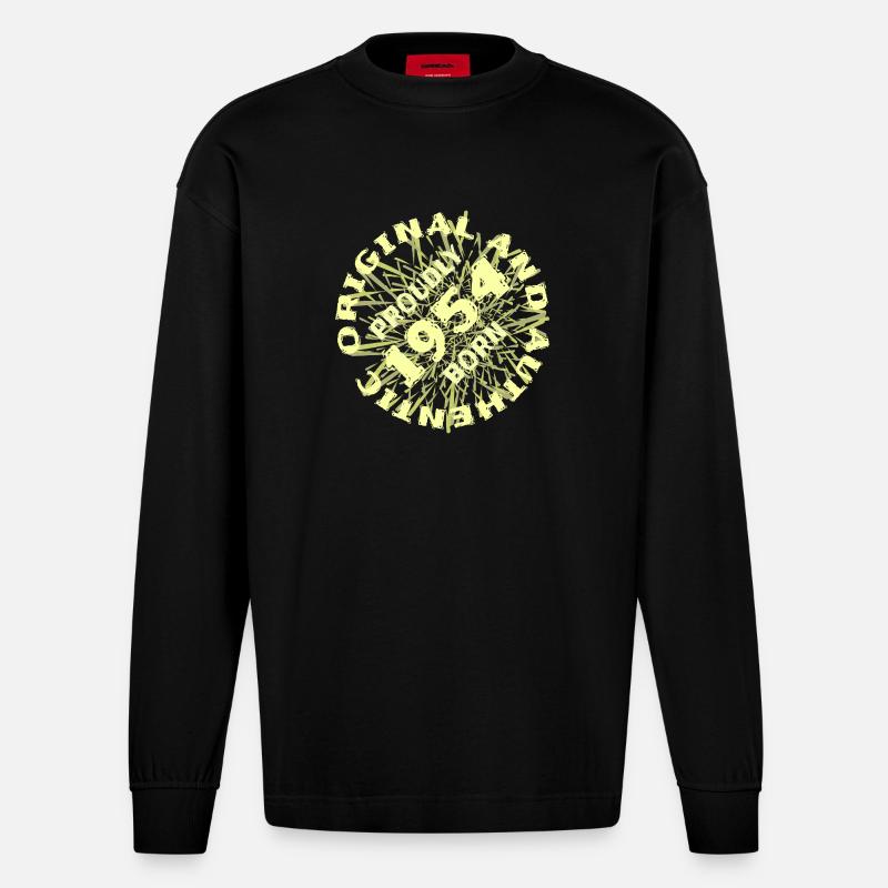 Authentisch 1954 - Heavyweight Oversized Organic Langarmshirt Made in EU - SOLID BLACK