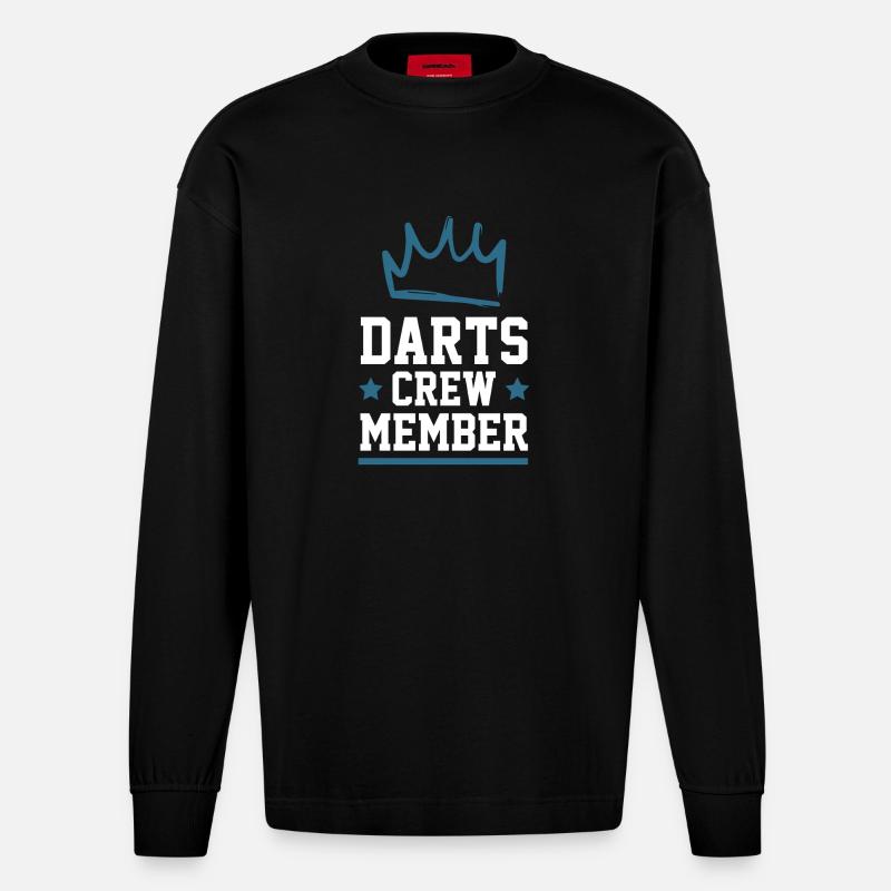 Darts Crew - Heavyweight Oversized Organic Langarmshirt Made in EU - SOLID BLACK