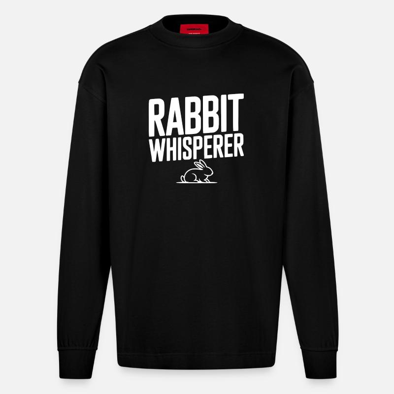 Rabbit Whisperer - Heavyweight Oversized Organic Longsleeve Shirt Made in EU - SOLID BLACK