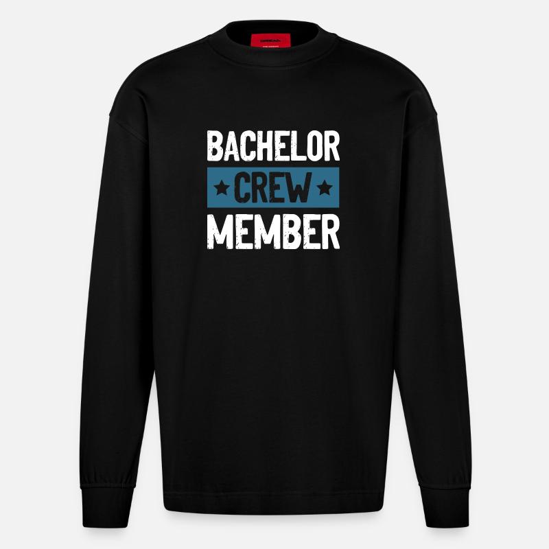 Équipage Bachelor - Manches longues bio épais oversize fabriqué en UE - SOLID BLACK