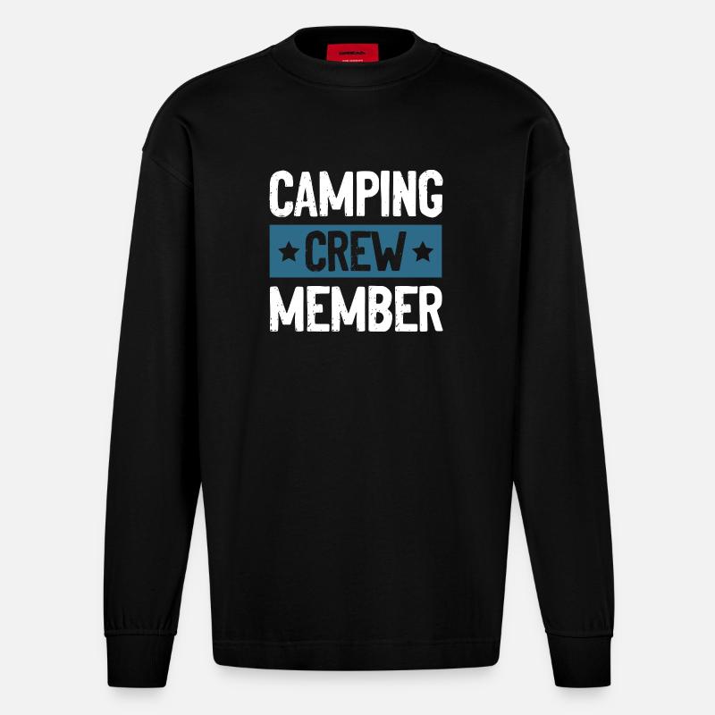 Équipe de camping - Manches longues bio épais oversize fabriqué en UE - SOLID BLACK
