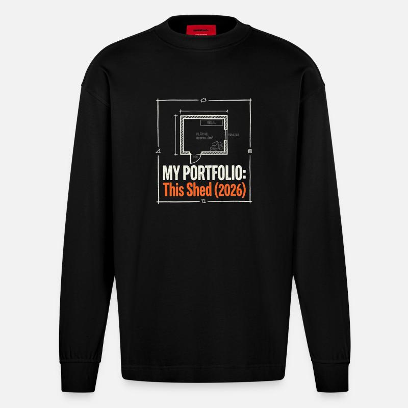 My Portfolio - Heavyweight Oversized Organic Langarmshirt Made in EU - SOLID BLACK