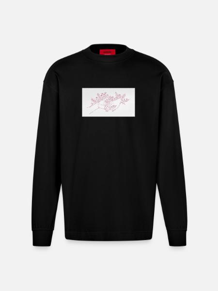 Hand of the Protector - Heavyweight Oversized Organic Longsleeve Shirt Made in EU - SOLID BLACK
