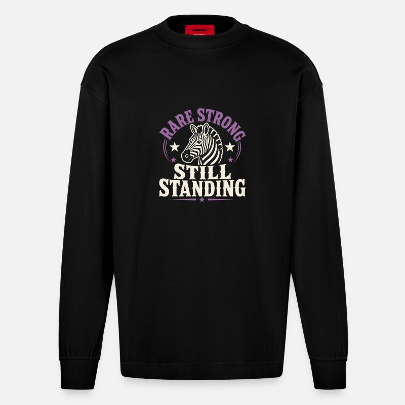 Eds-bewusstsein Ehlers-danlos Zebra-krieger - Heavyweight Oversized Organic Langarmshirt Made in EU - SOLID BLACK