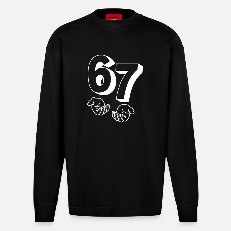 76 mains « six sept » - Manches longues bio épais oversize fabriqué en UE - SOLID BLACK