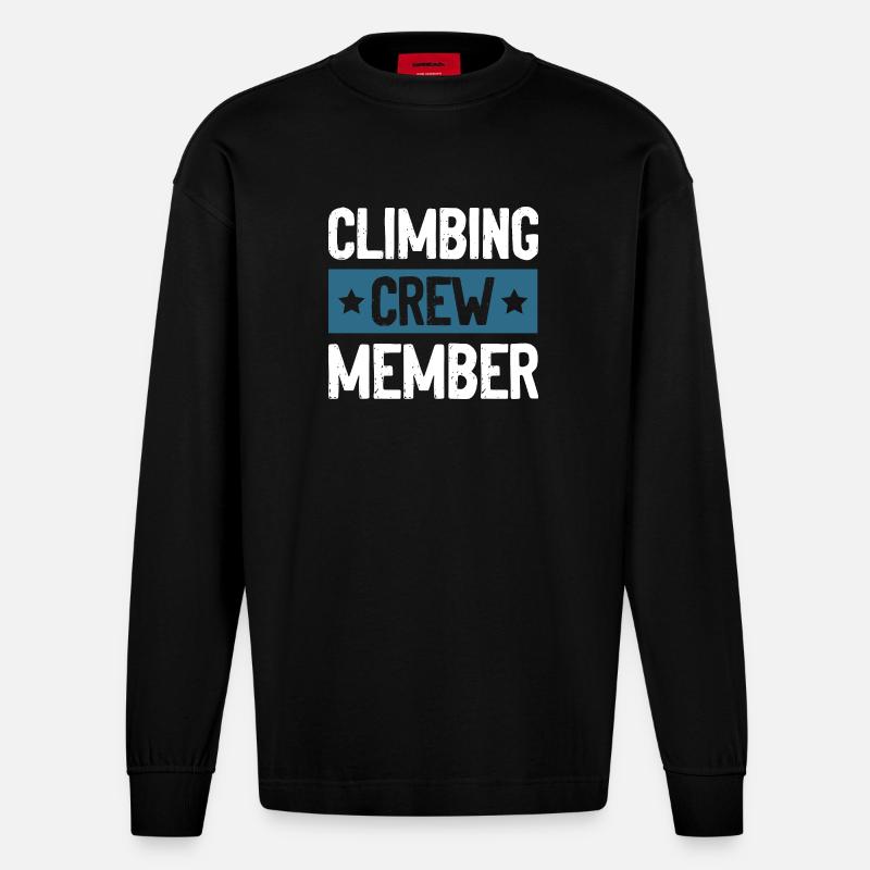 Climbing Crew - Heavyweight Oversized Organic Langarmshirt Made in EU - SOLID BLACK