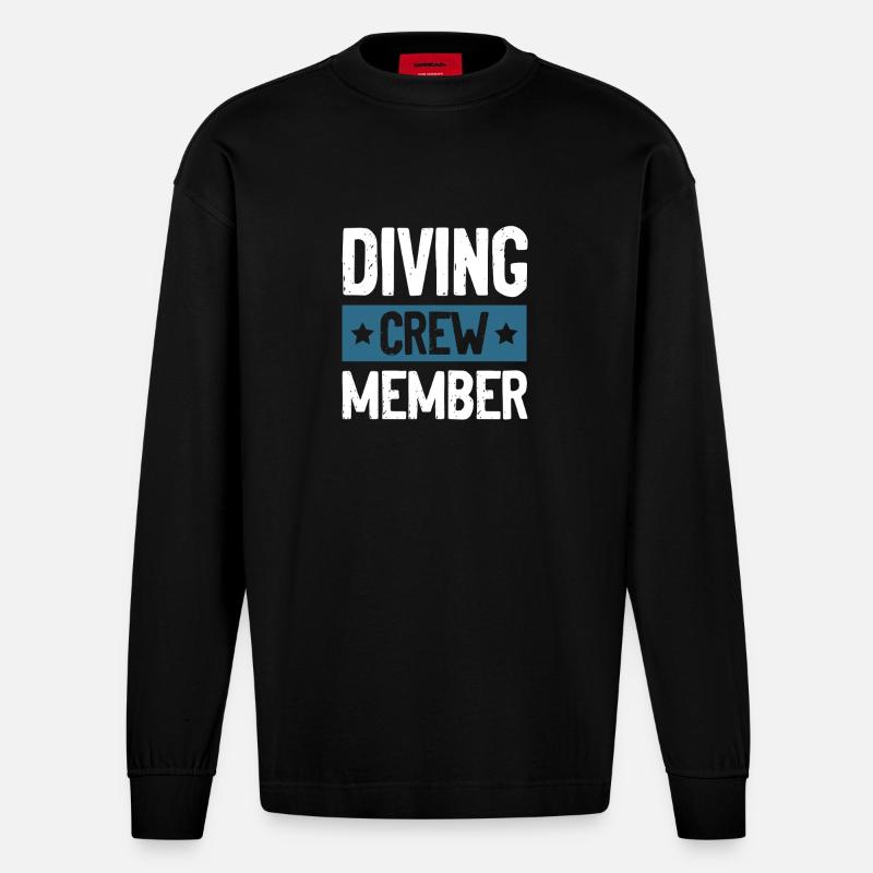 Diving Crew - Heavyweight Oversized Organic Langarmshirt Made in EU - SOLID BLACK