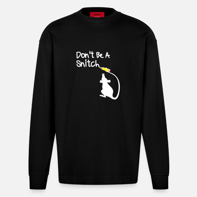 Sei keine Schnatzmaus - Heavyweight Oversized Organic Langarmshirt Made in EU - SOLID BLACK