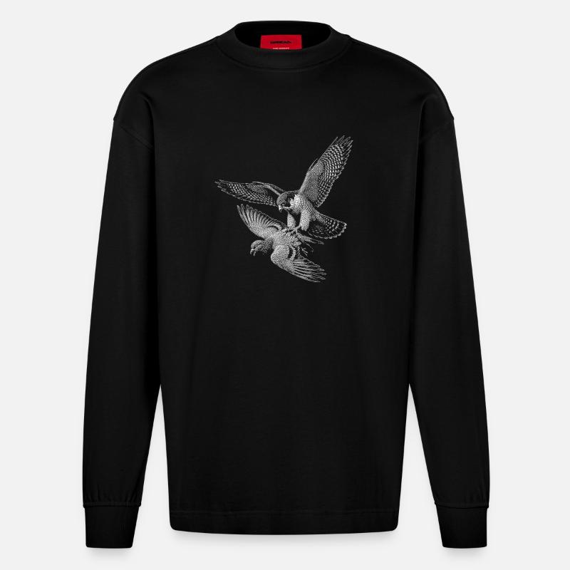 Wanderfalke - Heavyweight Oversized Organic Langarmshirt Made in EU - SOLID BLACK
