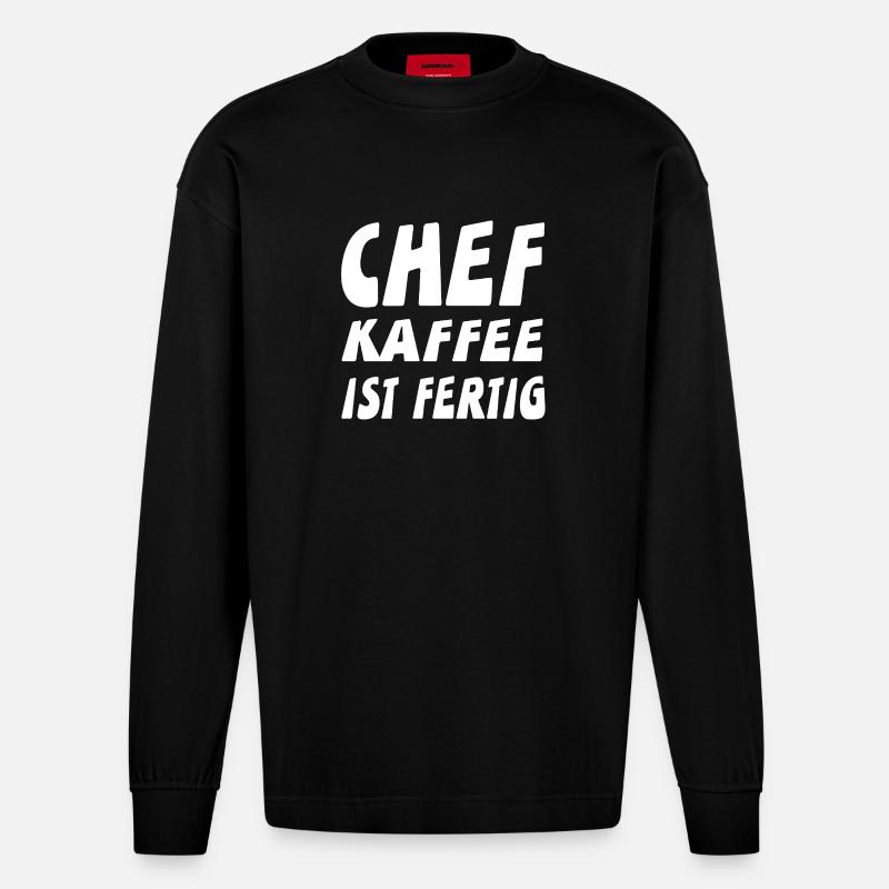 Chef - Heavyweight Oversized Organic Langarmshirt Made in EU - SOLID BLACK